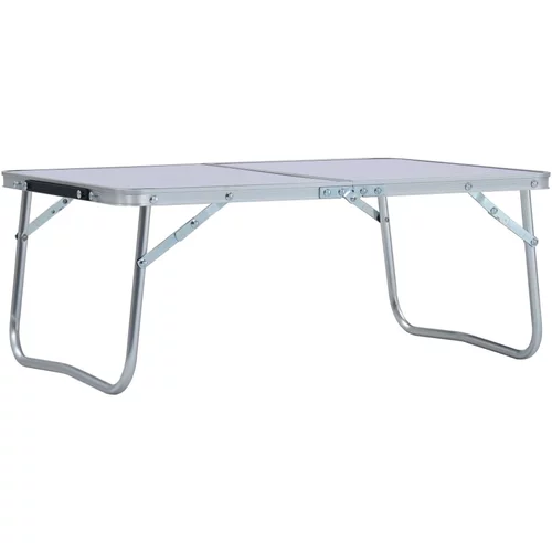 vidaXL Zložljiva miza za kampiranje bela iz aluminija 60x40 cm, (20816974)
