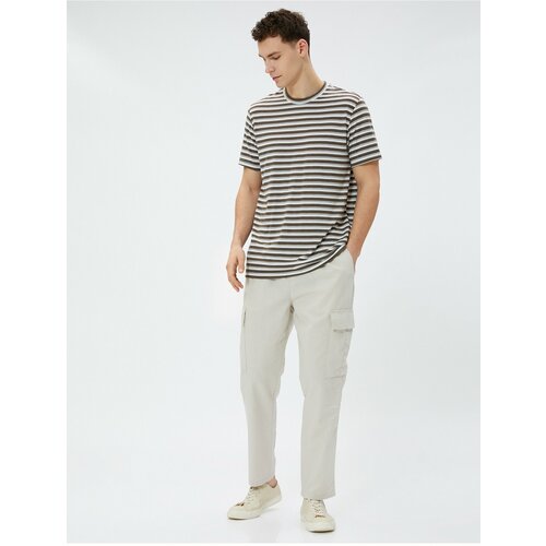 Koton Linen Blend Cargo Pants with Pockets and Tie Waist Cene