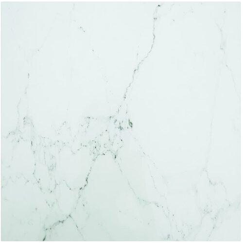 vidaXL Mizna plo&scaron;ča bela 80x80 cm 6 mm kaljeno steklo z marmorj Cene