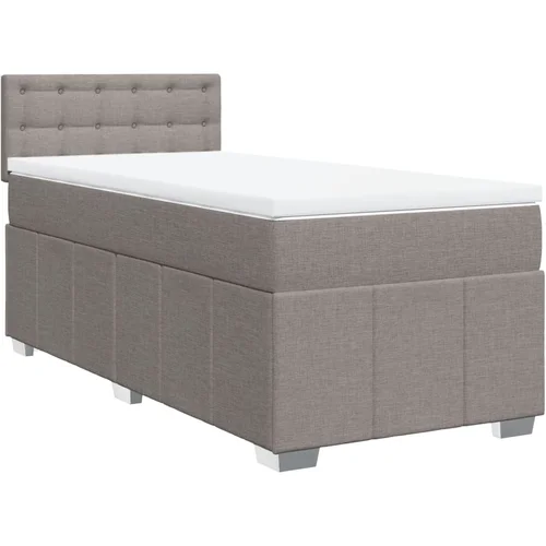 vidaXL Box spring postelja z vzmetnico taupe 90x190 cm blago, (21307740)