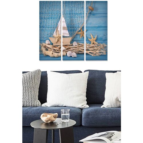Wallity MDF141633835 multicolor decorative mdf painting (3 pieces) Cene