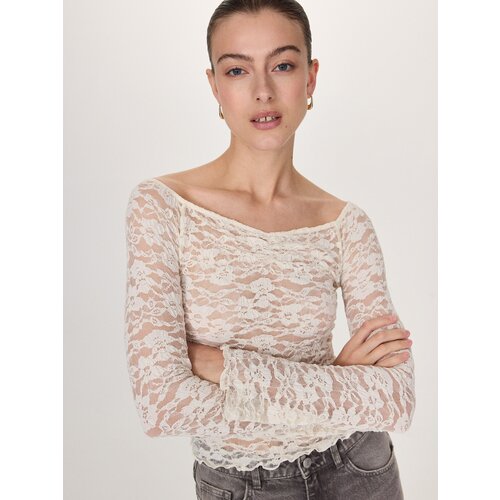 Reserved bluza s čipko - ebenovina Cene
