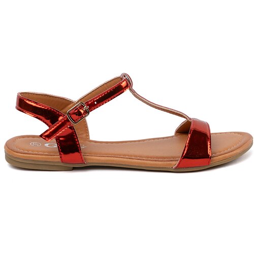 Shelvt Women's red flat sandals Cijene