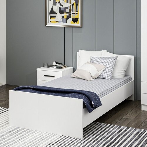 Hanah home Kale Bedstead 90 x 190 - White White Single Bedstead Slike