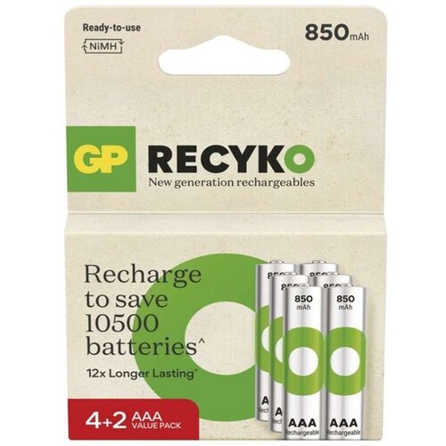 Gp Polnilna baterija ReCyko 850 mAh HR03 (AAA) 6kos B25186 Cene