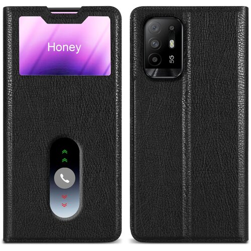 Cadorabo CARE, združljiv z OPPO v kometu Black - za&scaron;čitni pokrov z magnetnim zapiranjem, stoječo funkcijo in 2 gledanjem oken, (20694261) Cene