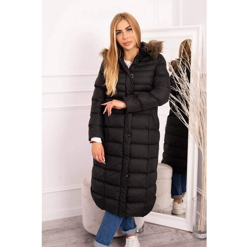 Kesi Winter jacket with a hood and fur black Slike