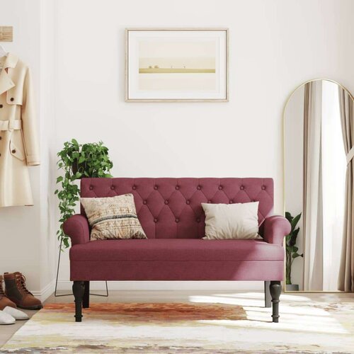  Klupa s naslonom boja vina 120 x 62 x 75 5 cm od tkanine Cijene