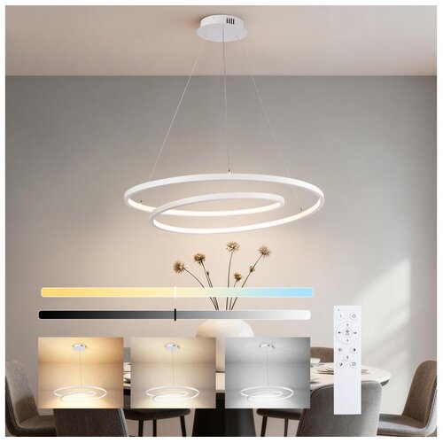  Brilagi-LED prigu&scaron;iva luster na sajli TWISTER LED/75W/230V prečnik 70 cm bela + sa daljinskim upravljačem Cene
