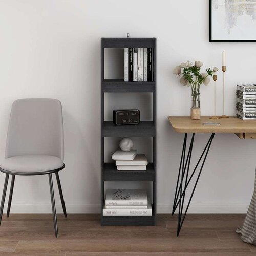 VidaXL knjižna omara za razdelitev prostora siva 40x30x135,5 cm Slike