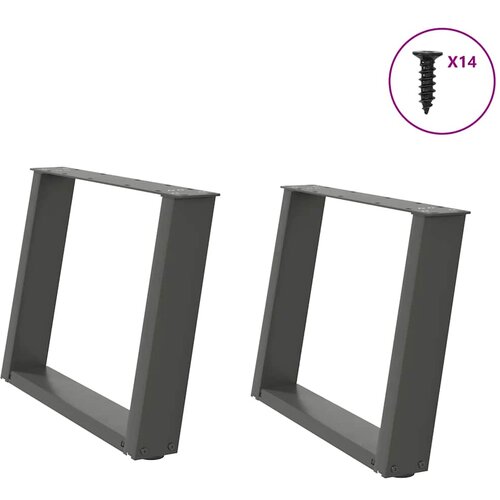 VidaXL noge kavne mizice u-oblika 2 kosa antracit 70x(42-43)cm jeklo Slike
