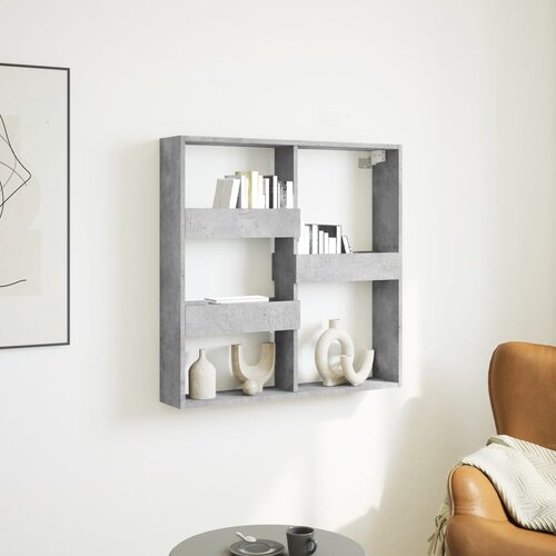 VidaXL Zidni ormarić boja betona 80x15x80 cm od konstruiranog drva Slike