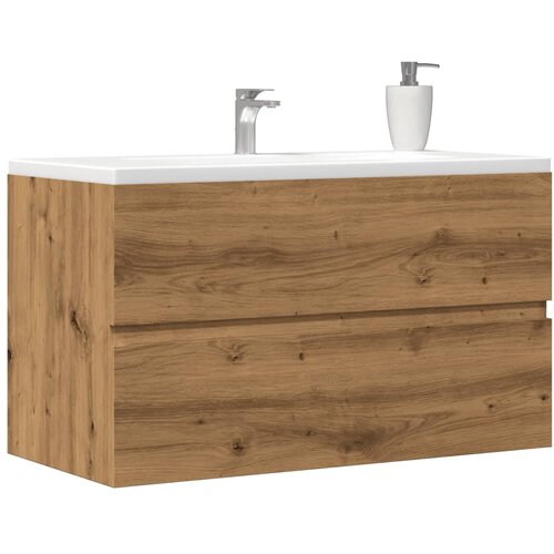 vidaXL Ormarić za umivaonik boja artisian hrast 90x38,5x45 cm drveni Cijene