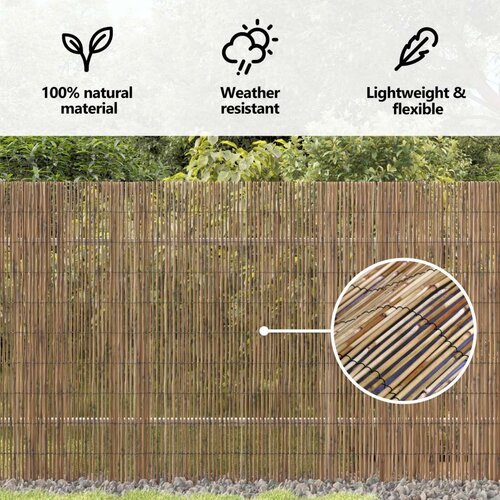 vidaXL Vrtna Ograja 600x100 cm Trst Naravna Rjava Bambus 160 x 500 cm Cene