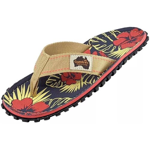 Gumbies Japonke Islander Denim Hibiscus Bež Slike