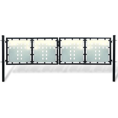 Crna jednokrilna ogradna vrata 300x75 cm Cene