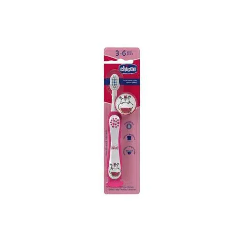 Chicco CETKICA ZA ZUBE HIPPO, 3-6 GOD.,PINK