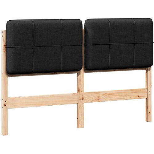 vidaXL Tapecirani uzglavlje Smeđa i crna 150 cm Čvrsto borovo drvo - Smeđa i crna 150 cm Cijene