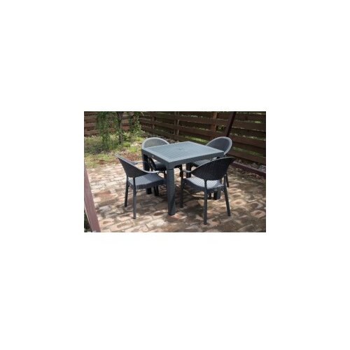  Bastenski set bambu 4 stolice i sto 90x90 antracit Slike