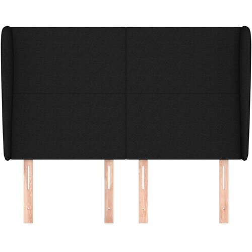  Uzglavlje s u&amp;scaron;ima crno 147x23x118/128 cm od tkanine Slike
