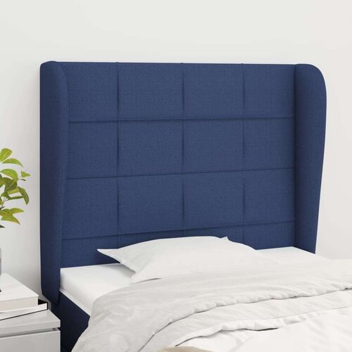 Uzglavlje s ušima plavo 83 x 23 x 118/128 cm od tkanine Cene