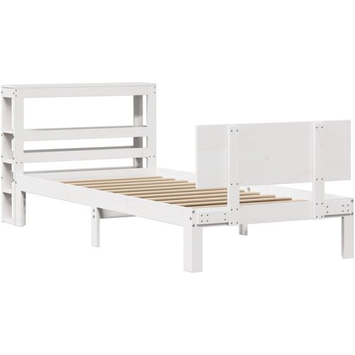VidaXL Okvir kreveta s uzglavljem bez madraca bijeli 90x200 cm Slike