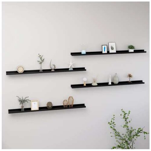  Zidne police 4 kom crne 115 x 9 x 3 cm Cijene