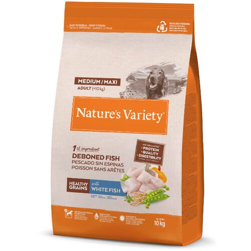 Nature’s Variety Nature's Variety Healthy Grains Dog Med/Max Adult - bela riba 10 kg Cene