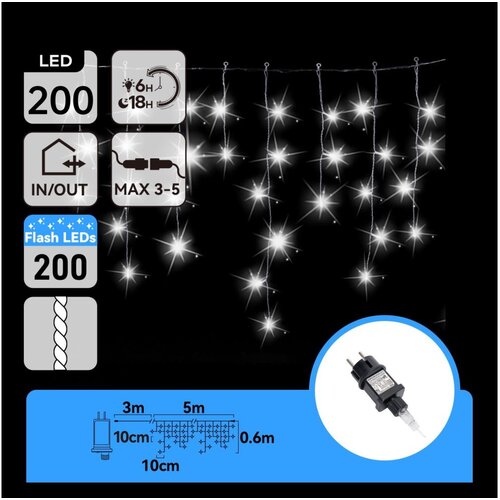 Aigostar LED spoljni božićni niz 200xLED 8x0,6m IP44 hladna bela Slike