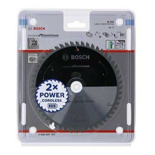Bosch standard for aluminium list kružne testere za akumulatorske testere 160x1/8x20 T52 2608837757/ 160x1/8x20 T52 Slike