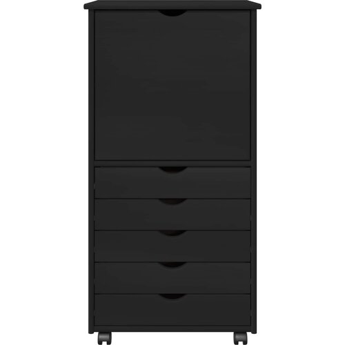 Mobilni ormar Crna 53 x 39 x 103 cm Čvrsto borovo drvo Slike