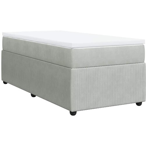 Box spring krevet s madracem svjetlosivi 80 x 200 cm bar&amp;scaron;unasti Slike
