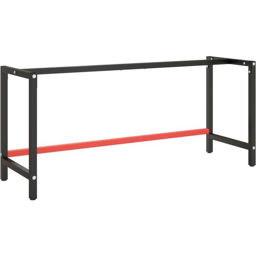 vidaXL Okvir za radni stol mat crni i mat crveni 180x57x79 cm metalni Cene