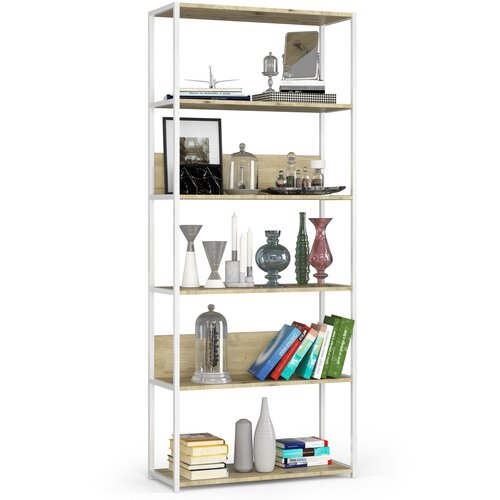 AKORD LOFT METAL SHELF 800 BELA/UMETNI HRAST, (21714179) Slike