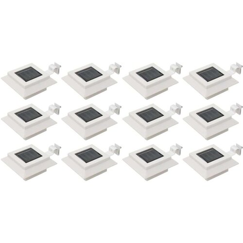 vidaXL Vrtne solarne svjetiljke 12 kom LED kvadratne 12 cm bijele Cene