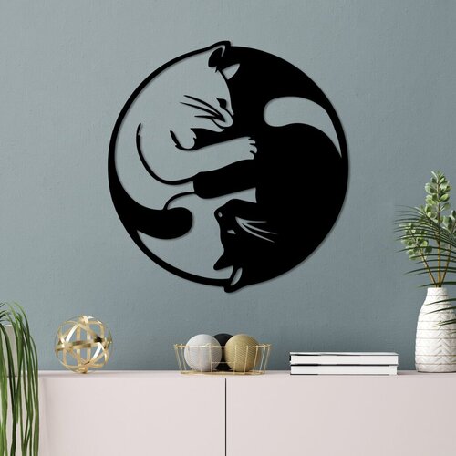 Wallity zidna dekoracija Cat 1, 54x56cm, Crna Slike