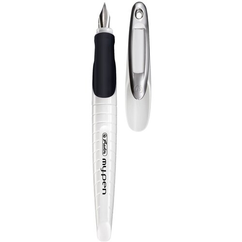Herlitz Nalivno pero My pen + črnilni vložek, White-Black Slike