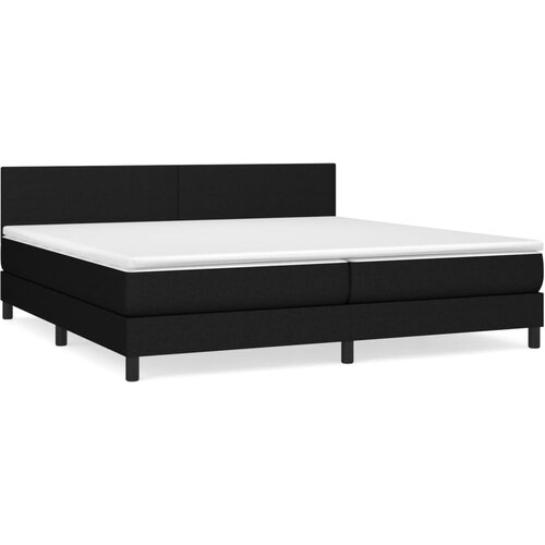  Krevet s oprugama i madracem crni 200x200 cm od tkanine Slike