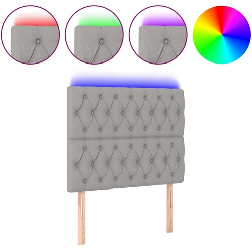 Maison Chic led posteljno vzglavje - vzglavna omarica - nočna omarica svetlo sivo 90x7x118/128 cm blago, (21711082) Cene