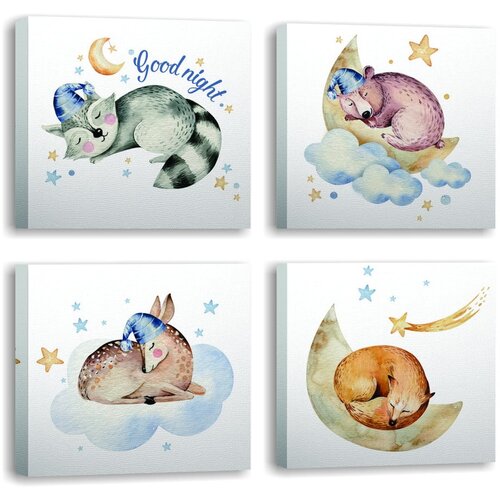Wallity Slike v kompletu 4 ks 30x30 cm Good Night – Wallity Cene