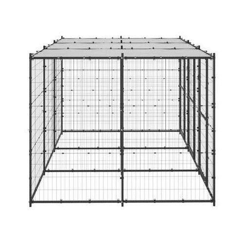 vidaXL Zunanji pasji boks jeklo s streho 7,26 m² Cene