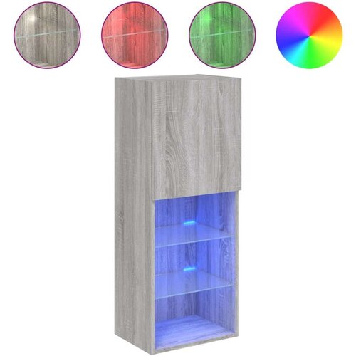 ormarić s LED svjetlima boja hrasta 40 5x30x102 cm Slike