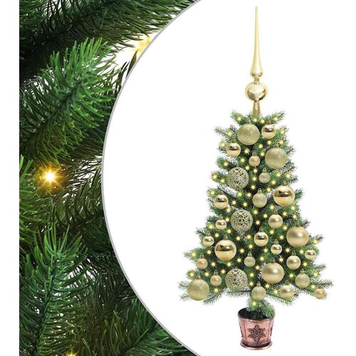 vidaXL Božično drevo med 150 LED z stojalom Zelena 65 cm PE, (5000066746) Cene