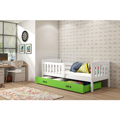 BestBed POSTELJA KUBUS 190X80 - BELA-Zelena Slike