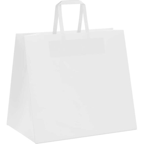  Papirnate vrećice 50 kom s ručkama bijele 32x22x28 cm Slike
