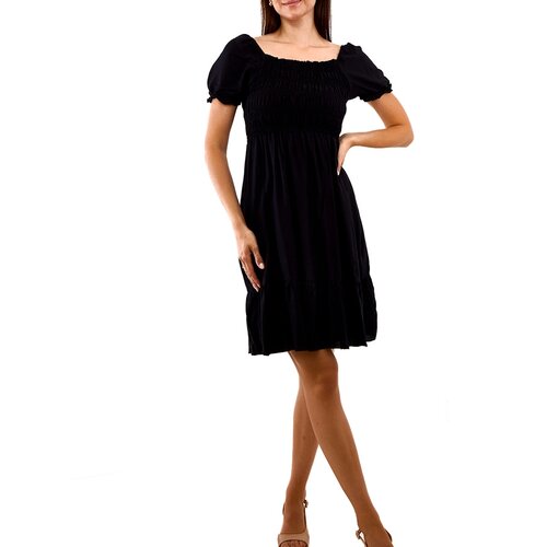 Gemre Lorinka Black Ruched Mini Dress Slike