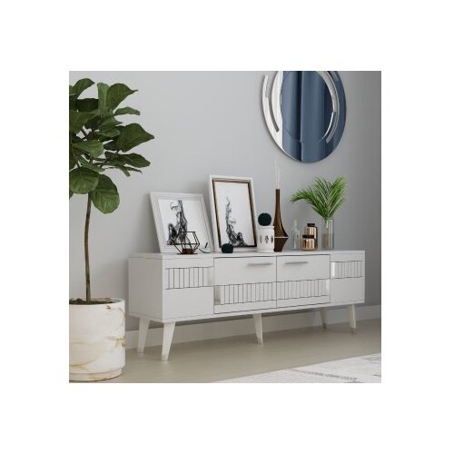 Hanah home tv polica moda white silver Slike