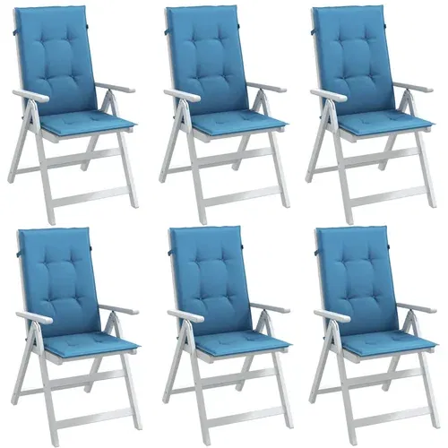 vidaXL Jastuci za stolice 6 kom prošarano plavi 120x50x4 cm od tkanine