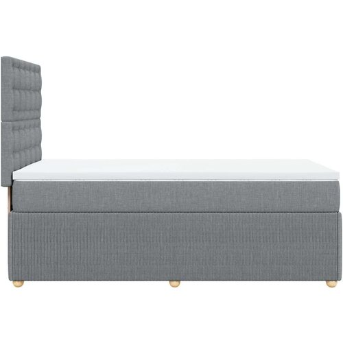VidaXL Okvir kreveta s oprugama i madrac svjetlosivi 90x200cm tkanina Slike