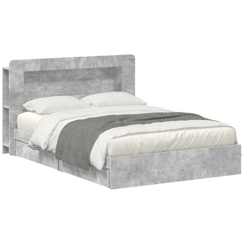  Okvir kreveta s pohranom s ladicama Betonska siva 150 x 200 cm - Betonska siva 150 x 200 cm sa sredi&scaron;njom policom Cijene